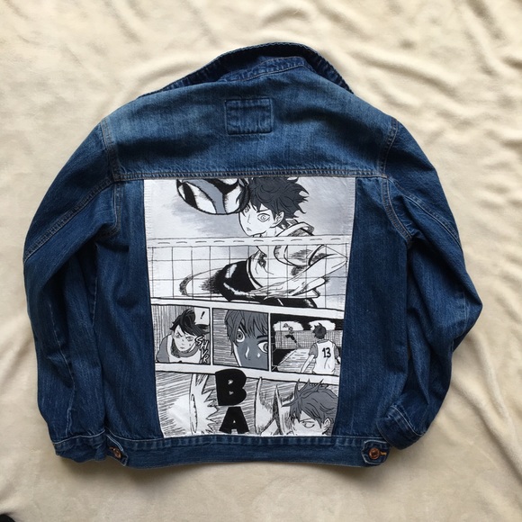 Haikyu Hand Painted Manga Panel Denim Jacket - Picture 8 of 16